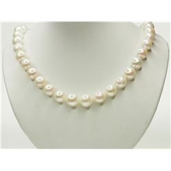 #13-STERLING SILVER CLASP FRESHWATER PEARL NECKLAC