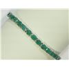Image 1 : #14-STERLING SILVER EMERALD BRACELET