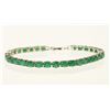 Image 2 : #14-STERLING SILVER EMERALD BRACELET