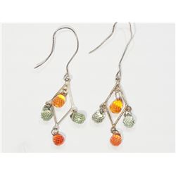 #15-14KT YELLOW GOLD MULTI COLOUR SAPPHIRE EARRING