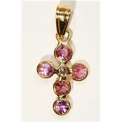 #16-14KT YELLOW GOLD CROSS PENDANT