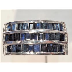 #17-STERLING SILVER SAPPHIRE RING