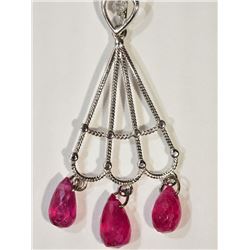#27-14KT WHITE GOLD RUBY AND DIAMOND PENDANT
