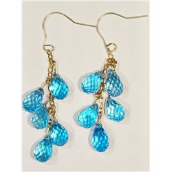 #29-14KT YELLOW GOLD TOPAZ DROP EARRINGS