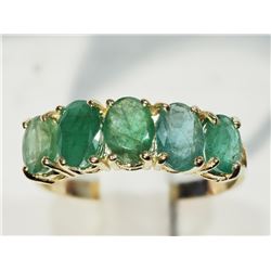 #30-10KT YELLOW GOLD EMERALD RING
