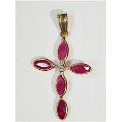 #31-14KT YELLOW GOLD CROSS SHAPE PENDANT