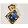 Image 1 : #35-18KT YELLOW GOLD SAPPHIRE PENDANT