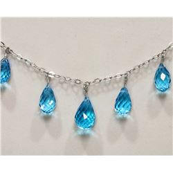 #36-10KT WHITE GOLD TOPAZ NECKLACE