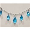 Image 1 : #36-10KT WHITE GOLD TOPAZ NECKLACE