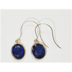 #38-14KT YELLOW GOLD SAPPHIRE EARRINGS