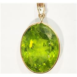 #39-14KT YELLOW GOLD PERIDOT PENDANT