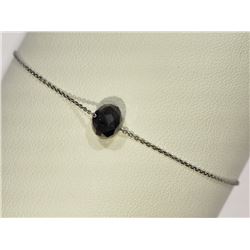 #40-14KT WHITE GOLD BLACK DIAMOND BRACELET