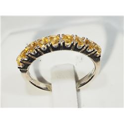 #44-STERLING SILVER ORANGE CITRINE RING