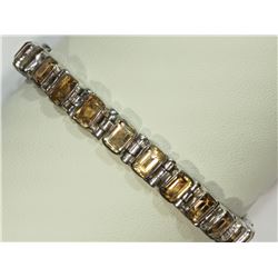 #47-STERLING SILVER CITRINE BRACELET