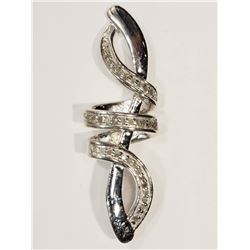 #49-STERLING SILVER 37 DIAMOND PENDANT