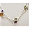 Image 1 : #1-STERLING SILVER MULTI GEMSTONE NECKLACE