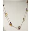 Image 2 : #1-STERLING SILVER MULTI GEMSTONE NECKLACE