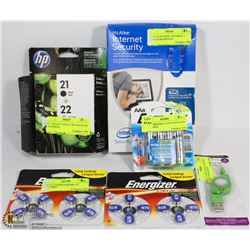 LOT WITH 8 AA ENERGIZER BATTERIES, RETRACTABLE