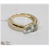 Image 1 : #147 GENUINE BLUE TOPAZ RING .925 STERLING SILVER