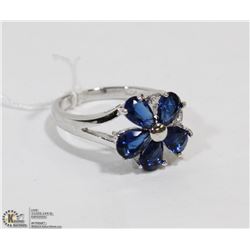 #104 BLUE SAPPHIRE  RING .925 STERLING SILVER