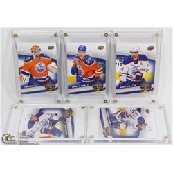 LOT OF 5 CASED OILERS HOCKEY CARDS