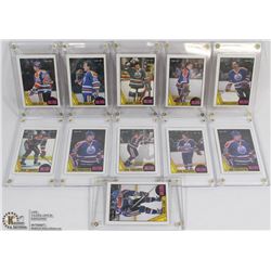 LOT OF 11 CASED O-PEE-CHEE OILERS HOCKEY CARDS
