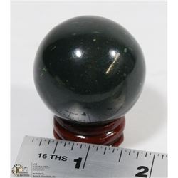 #9 NATURAL INDIA  BLOOD STONE SPHERE BALL  + STAND
