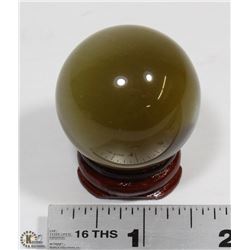 #12  TIGER EYE CRYSTAL QUARTZ SPHERE BALL + STAND