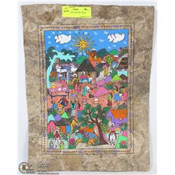 BANANA LEAF PAINTING FROM BOLIVIA