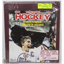 1984 OPC HOCKEY STICKER YEAR BOOK - GRETZKY COVER