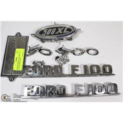 VINTAGE METAL FORD EMBLEMS - F150, GALAXY 500XL,