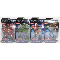 LOT OF 4 PLAYMATION MARVEL AVENGERS FIGURES