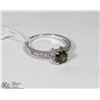 Image 1 : #94 PERIDOT & CZ .925 STERLING SILVER RING