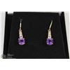 Image 1 : #136 GENUINE PURPLE AMETHYST EARRINGS