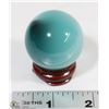 Image 1 : #18- BLUE CAT EYE CRYSTAL SPHERE BALL +STAND