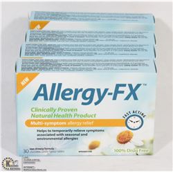 LOT OF 4 ALLERGY-FX MULTI-SYMPTOM ALLERGY RELIEF