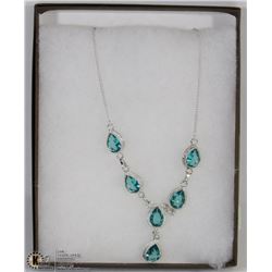 #114  SWISS BLUE TOPAZ GEMSTONE NECKLACE