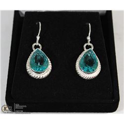 #122 SWISS BLUE TOPAZ GEMSTONE EARRINGS
