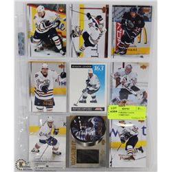 SHEET OF 9 OILERS CARDS INCLUDING GRETZKY
