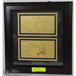 FRAMED 500 EURO BANK NOTE FOILS