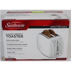 SUNBEAM TWO SLICE TOASTER (TESTED)