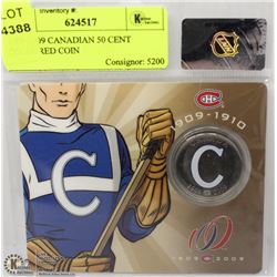 1909-2009 CANADIAN 50 CENT COLOURED COIN