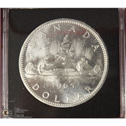 CANADIAN ONE DOLLAR COIN 1965 IN CASE