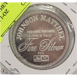 JOHNSON MATTHEY .999 FINE SILVER COIN 1-OZ