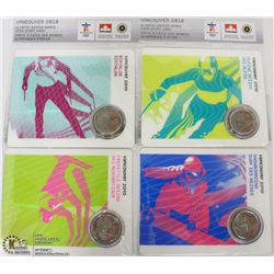 LOT OF 4 OLYMPIC WINTER GAMES COIN SPORT CARDS