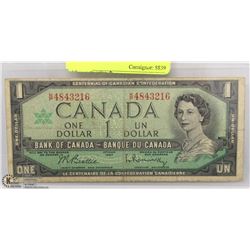 CANADIAN1967 ONE DOLLAR BILL