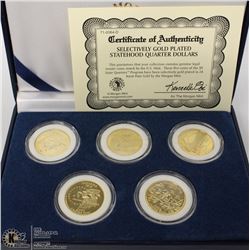 MORGAN MINT GOLD PLATED STATEHOOD QUARTER DOLLARS