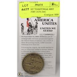 NORTHWEST TERRITORIAL MNT TWIN TOWERS COIN 2001