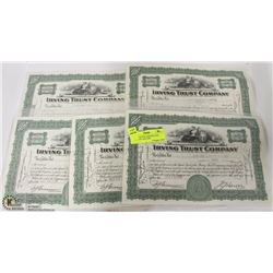 LOT OF 5 STOCK CERTIFICATES DATED 1932 AND 1939