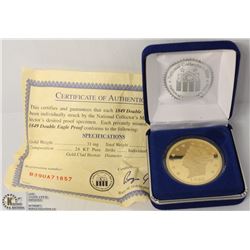 1849 DOUBLE EAGLE PROOF WITH COA